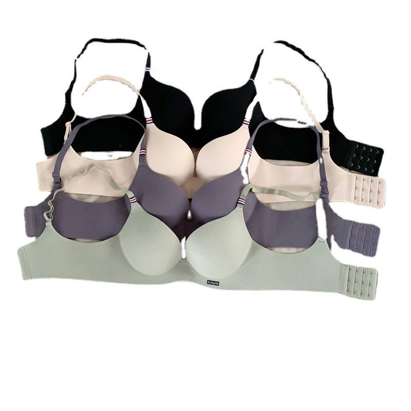 French Style No Steel Ring Gather Comfortable Bra For Women