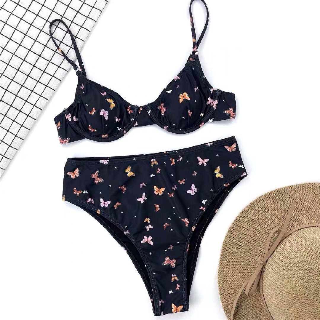 Butterfly Print Bikini For Women