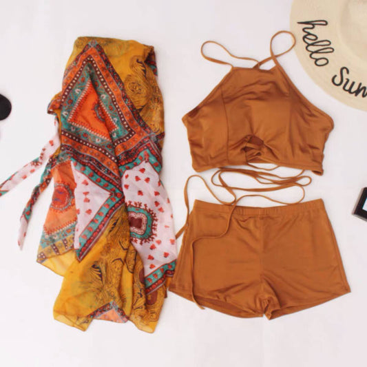 Korean Style Swimwear 3-piece Beach Swimwear And Bikini Set