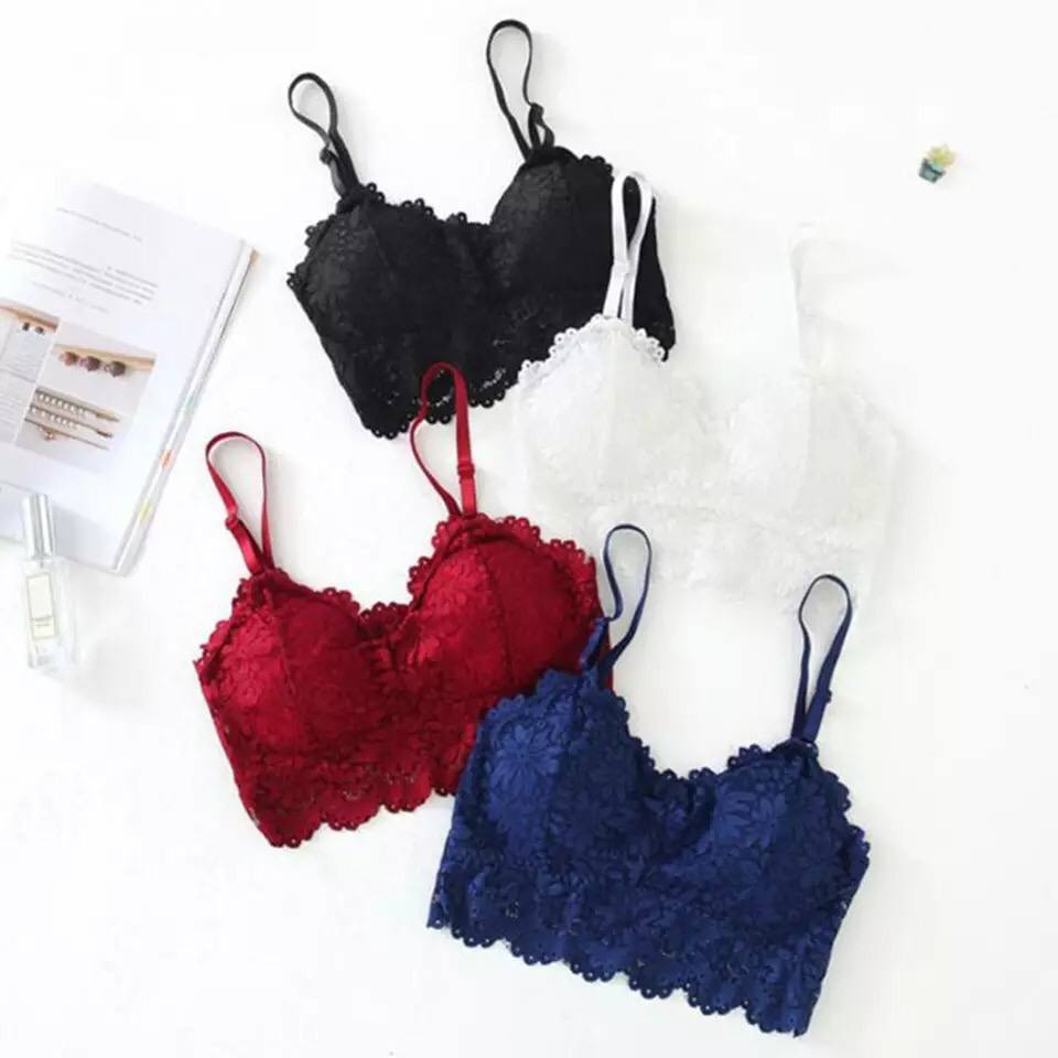 Fashion Floral Lace Underwear Sexy Seamless Bra For Women Padded Wireless Seamless Printed Bra