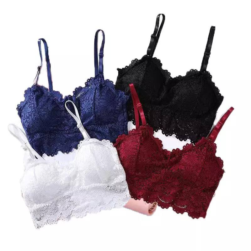 Fashion Floral Lace Underwear Sexy Seamless Bra For Women Padded Wireless Seamless Printed Bra