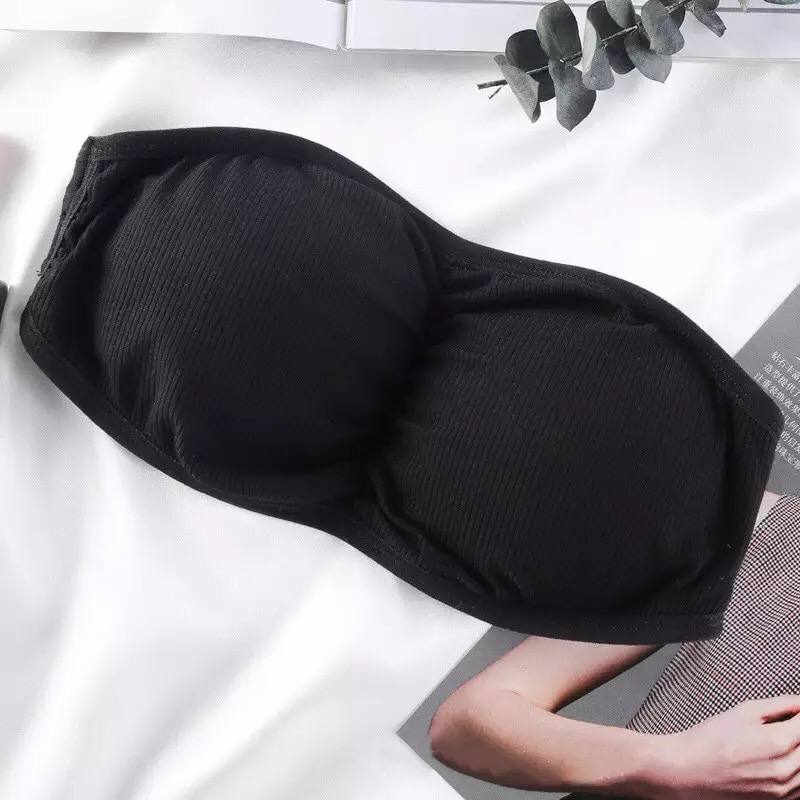 Strapless Warp Chest Tube Top Anti-Glare Underwear Bottoming Sexy Invisible Bra Chest Girl No Steel Ring Bra