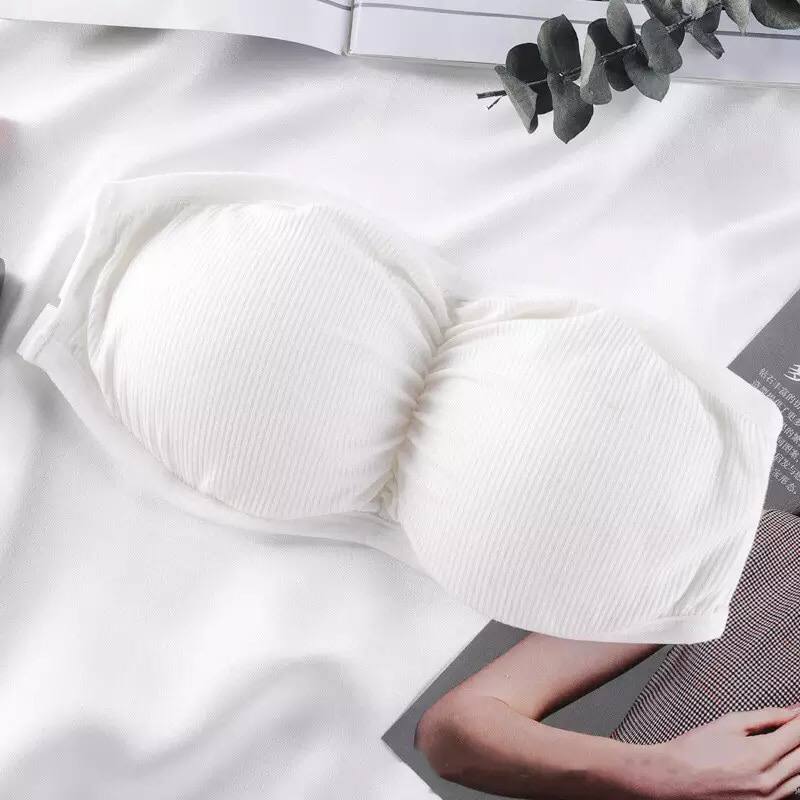 Strapless Warp Chest Tube Top Anti-Glare Underwear Bottoming Sexy Invisible Bra Chest Girl No Steel Ring Bra