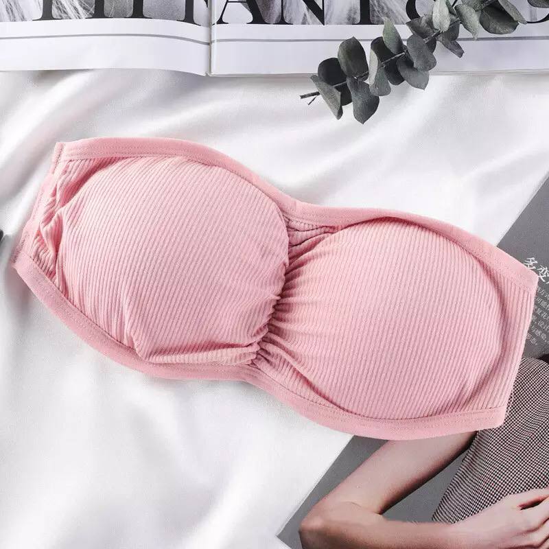 Strapless Warp Chest Tube Top Anti-Glare Underwear Bottoming Sexy Invisible Bra Chest Girl No Steel Ring Bra